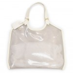 Louis Vuitton Plague Lagoon GM White Vinyl & Leather Beach Tote Bag