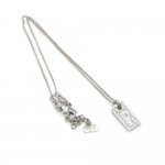 Dior Crystal Stone Tag Chain Necklace