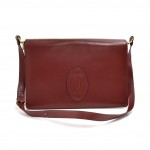 Cartier Must de Carter Line Burgundy Leather Medium Shoulder Bag