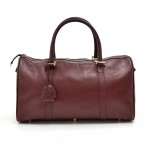 Cartier  Burgundy Calfskin Leather Boston Bag- Must de Cartier Line