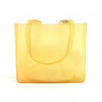 Chanel Yellow Jelly Rubber Medium Shoulder Tote Bag-Rare