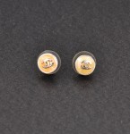Chanel Yellow Stone Small Pierced Earrings CC