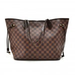 Louis Vuitton Neverfull MM Ebene Damier Canvas Shoulder Tote Bag