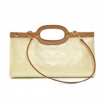 Louis Vuitton Roxbury Drive White Perle Vernis Leather Handbag + Strap