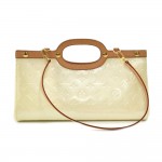 Louis Vuitton Roxbury Drive White Perle Vernis Leather Handbag + Strap