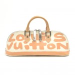 Louis Vuitton Alma Horizontal Graffiti Beige & White Leather Handbag-Stephen Sprouse 2001