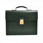 Vintage Louis Vuitton Serviette Conseiller Green Taiga Leather Briefcase Bag