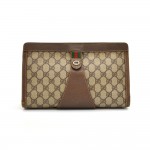 Vintage Gucci Accessory Collection GG Supreme Coated Canvas Clutch Bag