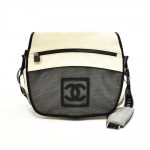 Chanel Sports Line White & Black Nylon Messenger Bag