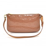 Louis Vuitton Pochette Accessoires Rose Velour Vernis Leather Hand Bag  - 2012 New Model
