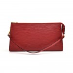 Louis Vuitton Pochette Accessoires Red Epi Leather Handbag