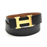 Hermes Constance Black & Brown Reversible Belt 32 mm-Size 76