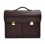 Louis Vuitton Serviette Tobol Burgundy Taiga Leather Briefcase