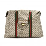 Vintage Gucci Plus Beige GG Plus Coated Canvas XL Travel Bag