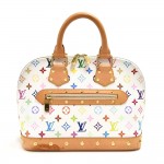 Louis Vuitton Alma White Multicolor Monogram Canvas Handbag