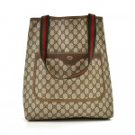 Vintage Gucci Accessory Collection Beige GG Supreme Coated Canvas Tote Bag