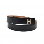 Hermes Black & Brown Reversible Belt Mini Cadena H Palladium Buckle 32 mm-Size 70