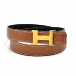 Vintage Hermes Constance Black & Brown Reversible Belt 24 mm-Size 70