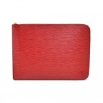 Vintage Louis Vuitton Poche Portfolio Red Epi Leather Document Clutch Bag