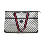 Vintage Gucci Navy GG Supreme Coated Canvas Web XLarge Tote Bag