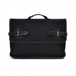 Vintage Hermes Buenaventura Medium Black Canvas & Leather Briefcase Bag