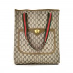 Vintage Gucci Plus Beige GG Plus Coated Canvas Shoulder Tote Bag -Limited