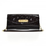 Louis Vuitton Sunset Boulevard Amarante Vernis Leather Wallet Clutch Bag