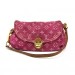 Louis Vuitton Mini Pleaty Pink Fuchsia Monogram Denim Shoulder Bag