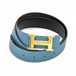 Hermes Constance Blue & Black Reversible H Belt 32 mm-Size 85