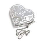Louis Vuitton Porte Monnaie Silver Monogram Miroir Heart Shaped Coin Case