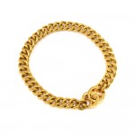 Vintage Chanel Gold-tone CC Logo Turn-lock Chunky Chain Choker Necklace