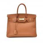 Vintage Hermes Birkin 35 Cognac Brown Epsom Leather Handbag