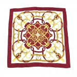 Hermes Eperon d’Or by Henri d’Origny Red & Gold Silk Scarf 90