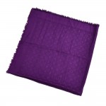 Louis Vuitton Purple Monogram Logo Silk & Wool Blend Scarf Shawl