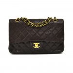 Vintage Chanel Classic 10" Medium Double Flap Black Quilted Leather Shoulder Bag