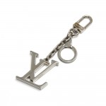 Louis Vuitton Initiales LV Logo Silver tone Key Holder / Bag Charm