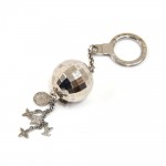 Louis Vuitton Silver-tone Disco Ball & LV Logo Charms Key Ring / Bag Charm