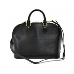 Vintage Louis Vuitton Alma Black Epi Leather Handbag + Shoulder Strap