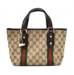 Gucci Beige GG Original Canvas Mini Handbag with 2 Bag Charms