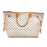 Louis Vuitton Neverfull GM Damier Azur Canvas Shoulder Tote Bag