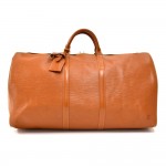 Vintage Louis Vuitton Keepall 60 Brown Cipango Gold Epi Leather Travel Bag
