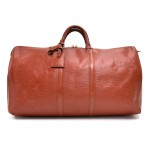 Louis Vuitton Keepall 55 Kenyan Fawn Brown Epi Leather Travel Bag