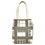 Chanel Coco Window Grey & White Canvas Tote Bag