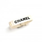 Chanel White & Black logo Rubber Bracelet Cuff