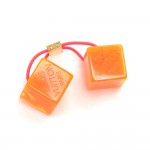 Louis Vuitton Neon Orange Lucite Logo Cube & Pink Hair Tie Accessory
