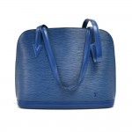 Vintage Louis Vuitton Lussac Blue Epi Leather Large Shoulder Bag