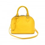 Louis Vuitton Alma BB Yellow Epi Leather Handbag + Shoulder Strap