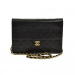 Vintage Chanel 10" Classic Black Quilted Leather Shoulder Flap Bag Ex