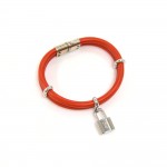 Louis Vuitton Keep It Twice Piment Orange & Silver Tone Hardware Bracelet -17