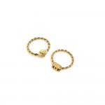 Chanel Gold-tone CC Logo & Enamel Camellia Stackable Rings Set of 2 -SizeUS 6 & 4